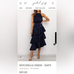 Size 2 Navy Petal and Pup midi
